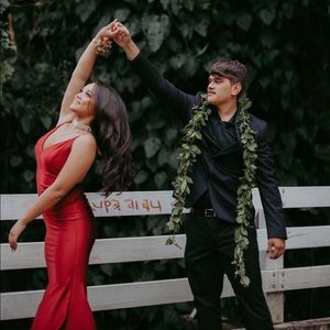 open back red dress!